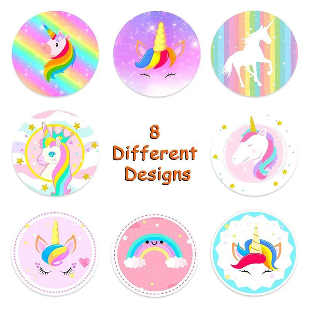 100-500PCS Cute Unicorn Reward Stickers Children Girl Gift Scrapbook Decoration Label 1Inch Handmade DIY Cartoon Toy Stickers (Online Order Only)