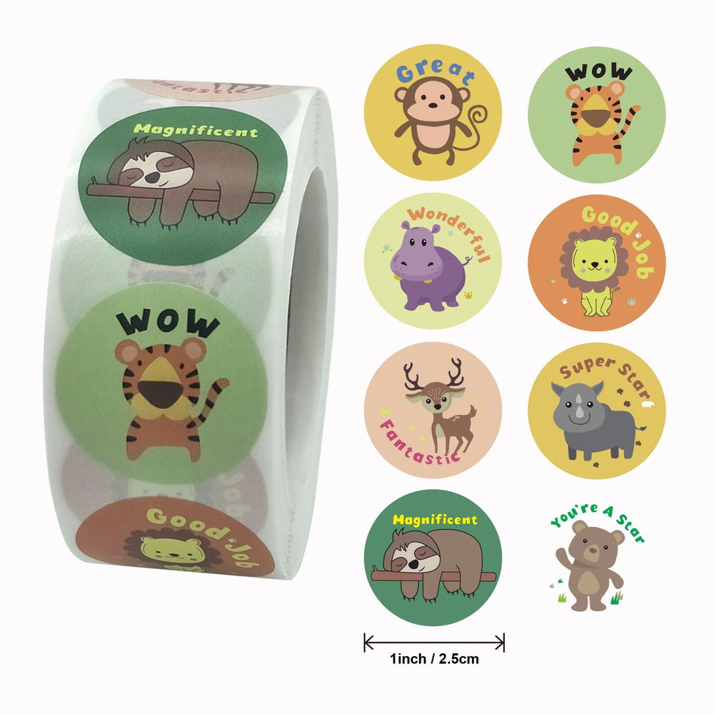 2024New Animals Cartoon Stickers for Kids Classic Toys Sticker School Teacher Reward Sticker Various Styles Designs Pattern (ONLINE ORDER ONLY)