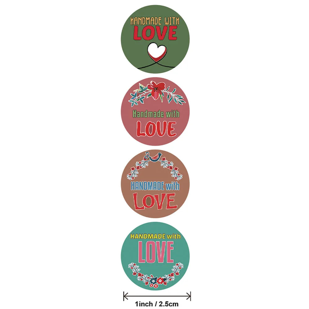 100-500pcs Love Shaped Label Sticker Scrapbooking Gift Packaging Seal Birthday Party Wedding Supply Stationery Sticker (Online Order Only)