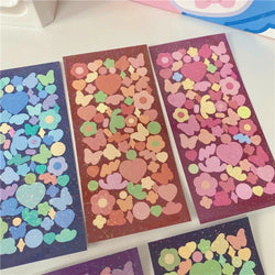 Ins Laser Flower Butterfly Stickers Scrapbooking Stick Label  Hand Account DIY Decoration Material Sticker Kawaii Stationery (ONLINE ORDER ONLY)