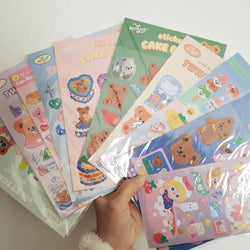 5/10Pc Cute Bear Lollipop Girl Stickers Set Scrapbooking Decorative Sticker Korean DIY Diary Album Stick Label Kawaii Stationery (ONLINE ORDER ONLY)