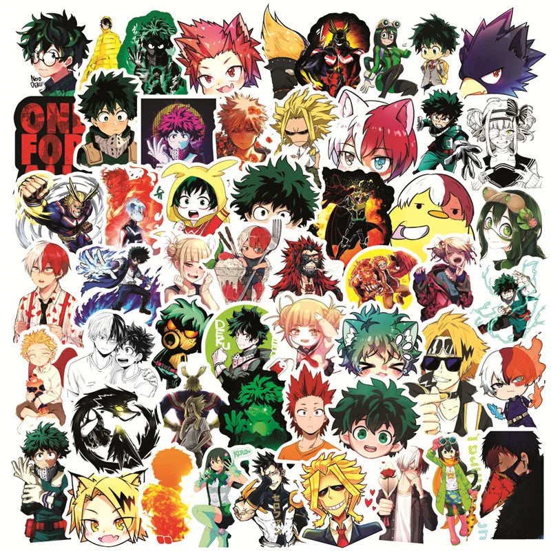 My Hero Academia Stickers: Laptop, Luggage, Car, Wall, Water Cup, 10/30/50/100pcs (Online Order Only)
