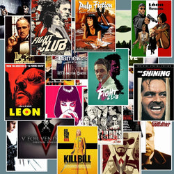 10/30/50PCS High Score Classic Movie Poster Sticker Packs - Leon, Reservoir Dogs, Fight Club and More (ONLINE ORDER ONLY)