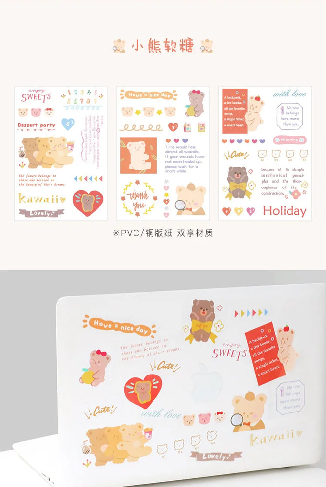 6 Sheets Enjoy Happy Time Series Stickers Scrapbooking Decorative Sticker Korean DIY Diary Album Stick Label Kawaii Stationery (ONLINE ORDER ONLY)