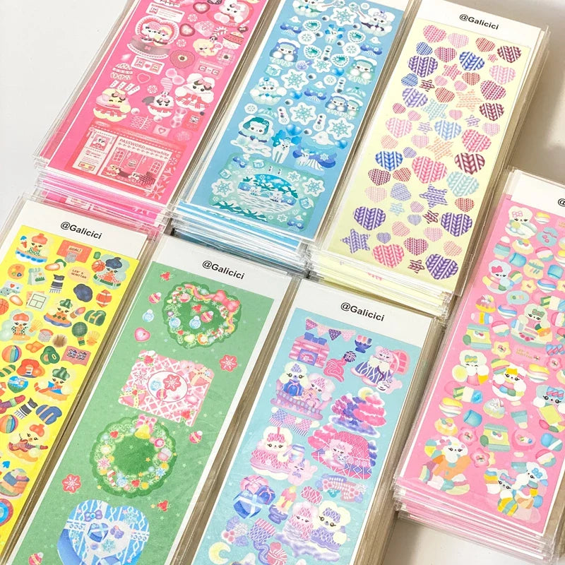 1pcs Kawaii Animals Laser Stickers Scrapbooking Decorative Cute Sticker Korean DIY Diary Album Stick Label School Stationery (Online Order Only)