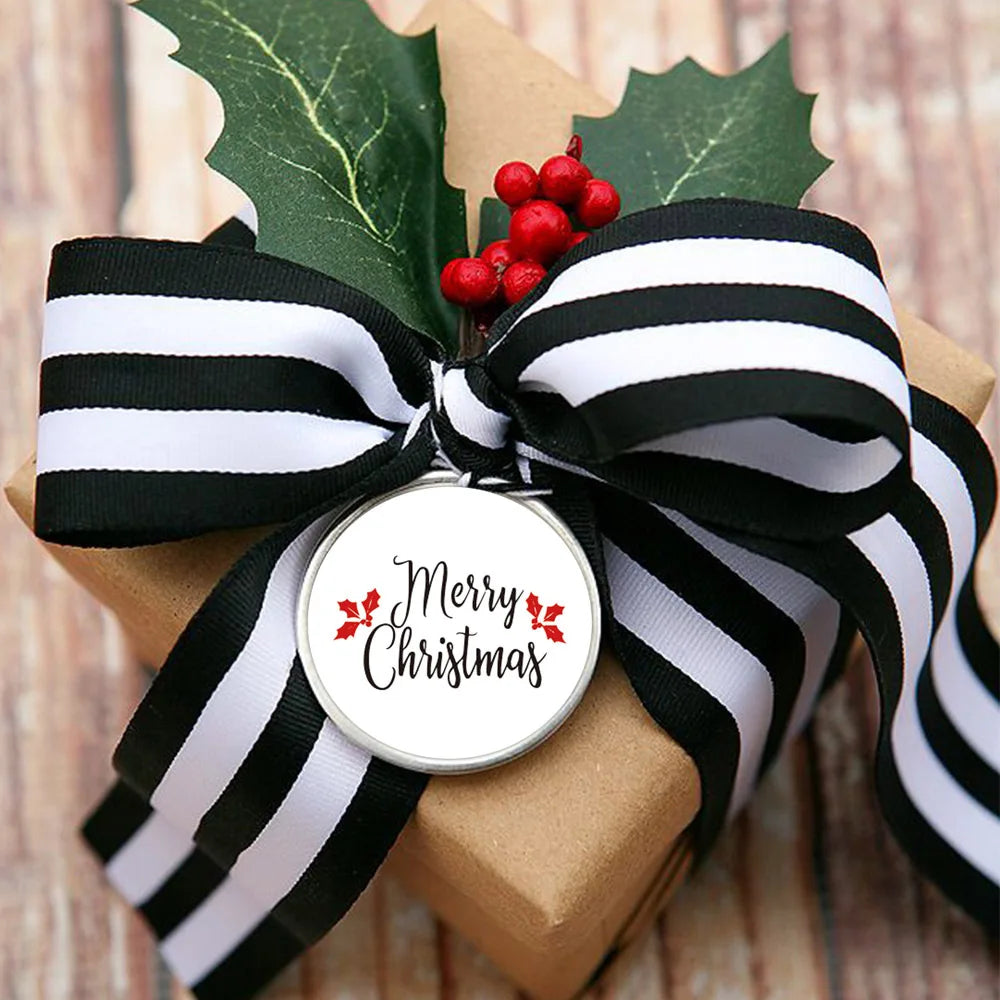 100-500Pcs White Merry Christmas Label Stickers for Card Gift Package Wrapping Festival Party Baking Small Business 1inch (Online Order Only)