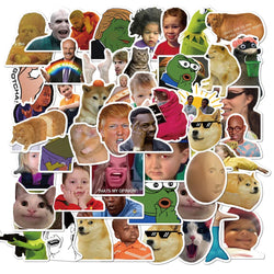 Classic Meme Stickers Pack for Laptop, Fridge, Guitar, Motorcycle, Luggage, Phone, Skateboard - 10/30/50PCS (Online Order Only)