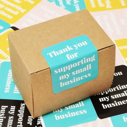 40-100pcs Thank You for Supporting My Small Business Stickers Pink Blue Yellow Black Thank You Stickers for Package Decor (Online Order Only)