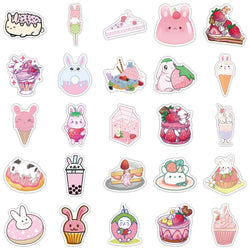 10/30/50PCS INS Style Cute Pink Pixel Cartoon Stickers DIY Bike Travel Luggage Laptop Graffiti Waterproof Sticker Kid Toy Decal (Online Order Only)