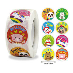 100-500pcs 1inch Reward Stickers Encouragement Sticker for Kids Motivational Stickers with Cute Animals for Students Teachers (Online Order Only)