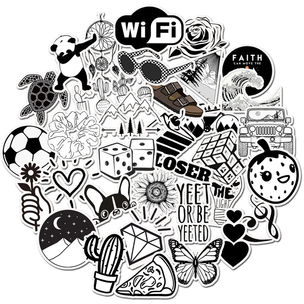 35/50/75PCS Cartoon Simple VSCO Girls Kawaii Stickers For Chidren Toy Waterproof Sticker to DIY Laptop Bicycle Helmet Car Decals (Online Order Only)