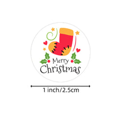 100-500Pcs White Merry Christmas Label Stickers for Card Gift Package Wrapping Festival Party Baking Small Business 1inch (Online Order Only)