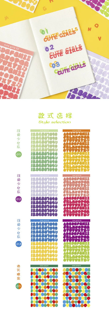 2pcs INS Alphanumeric Sticker Scrapbooking Decoration Photo Album Decor Planner Notebook Labels stickers Kawaii Stationery (Online Order Only)