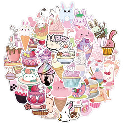 10/30/50PCS INS Style Cute Pink Pixel Cartoon Stickers DIY Bike Travel Luggage Laptop Graffiti Waterproof Sticker Kid Toy Decal (Online Order Only)