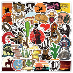Cool Cowboy Graffiti Stickers Decals for Laptop, Skateboard, Guitar, Motorcycle, Phone, Luggage - Waterproof Kid Toy (10/30/50PCS) (ONLINE ORDER ONLY)
