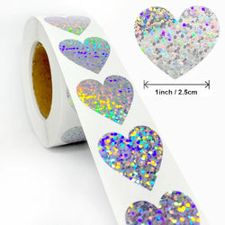 Exquisite 500pcs Laser Blank Love Heart Stars Round Stickers Handmade Decoration Holiday Birthday Party Sealing Label Sticker (Online Order Only)