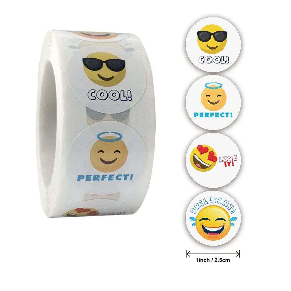 Stickers 500 Pcs/roll  Face Encouragement Reward Sticker Children Toy Decoration Sticker Label (Online Order Only)