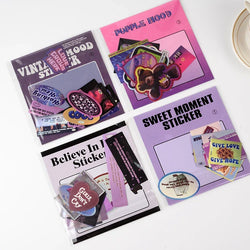 American Retro Bear Butterfly Decor Stickers Scrapbooking Stick Label Diary Album Stickers Kawaii Stationery Laser Stickers Gift (Online Order Only)