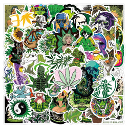 Cool Weed Smoking Graffiti Stickers for Skateboard, Fridge, Motorcycle, Luggage - 10/30/52PCS (ONLINE ORDER ONLY)