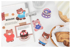 15Pcs/lot Cute Rabbit Bear Stickers PET Scrapbooking Stickers Decorative Ablum Diary For Children Stationery (ONLINE ORDER ONLY)