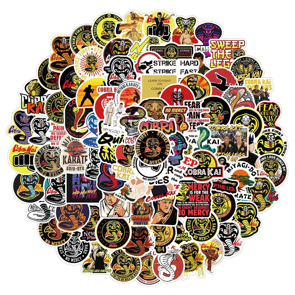 10/50/100PCS TV Show Cobra Kai Stickers Motorcycle Luggage Phone Guitar Skateboard Cool Graffiti Sticker Decal Kid Classic Toys (ONLINE ORDER ONLY)
