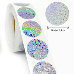Exquisite 500pcs Laser Blank Love Heart Stars Round Stickers Handmade Decoration Holiday Birthday Party Sealing Label Sticker (Online Order Only)