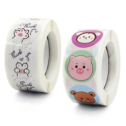 100-500pcs Cartoon Thank You Seal Sticker New Style Festival Manual Diy Decorate Sealing Sticker Thank You Label (ONLINE ORDER ONLY)