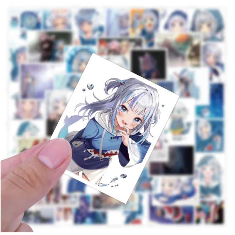 Gawr Gura Anime Shark Stickers Waterproof Skateboard Laptop Suitcase 10/30/52pcs (Online Order Only)