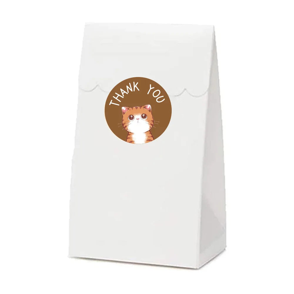 100-500pcs Cute Animal Thank You Stickers For Your Order Small Business Packaging,Birthday,Party Favors Merry Christmas,Wedding (ONLINE ORDER ONLY)