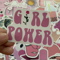 50PCS Cartoon Pink INS Style Vsco Girl Stickers For Laptop Moto Skateboard Luggage Refrigerator Notebook Laptop Toy Sticker (Online Order Only)