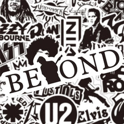 10/30/50Pcs Black and White Rock Band Stickers DIY Waterproof Skateboard Guitar Motorcycle Luggage Graffiti Cool Sticker Kid Toy (Online Order Only)