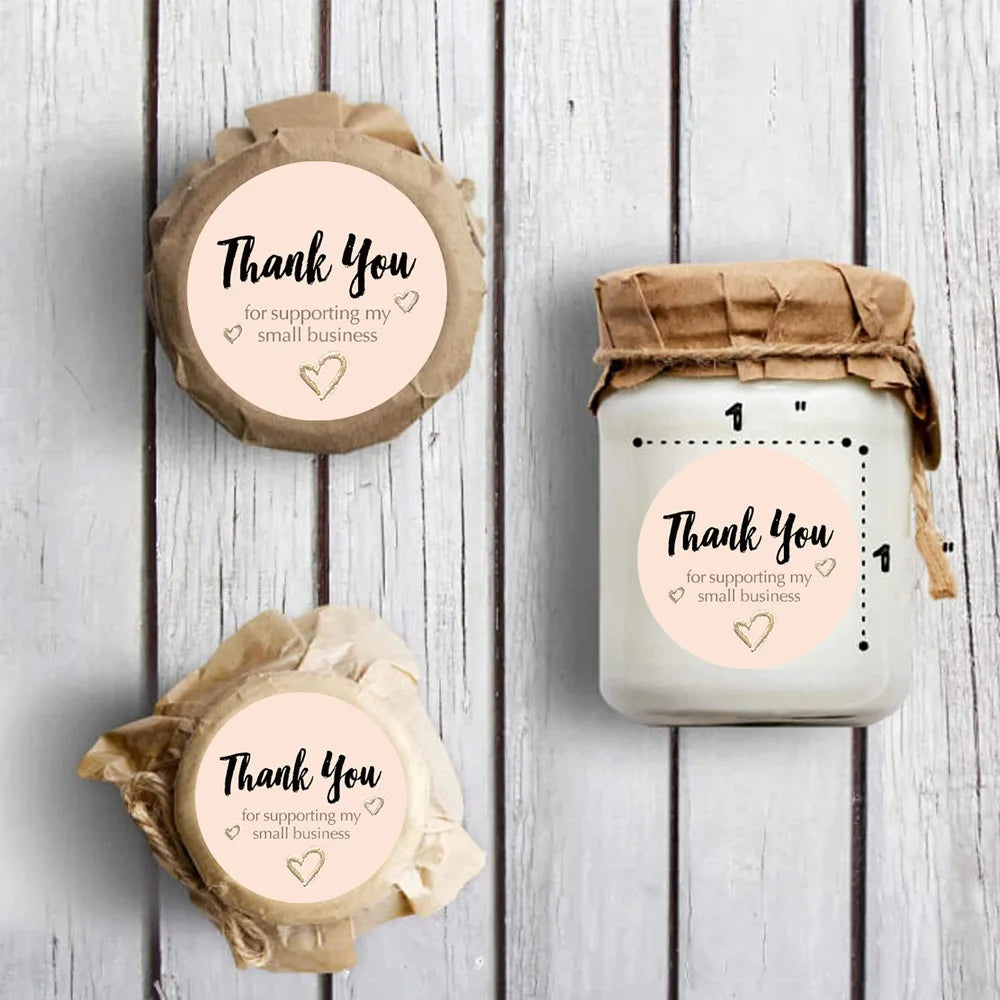 500pcs/roll Thank You Stickers For Seal Labels 1 Inch Gift Packaging Stickers Birthday Party Offer Stationery Sticker (ONLINE ORDER ONLY)