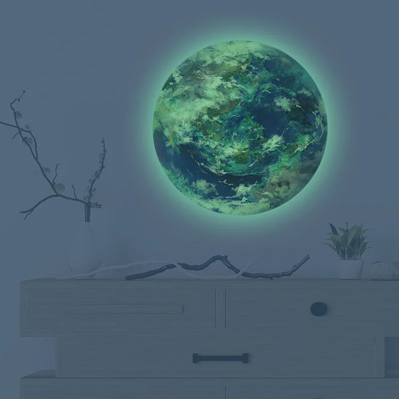 Glow in the Dark 3D Earth Wall Sticker for Kids Room Decor (Online Order Only)
