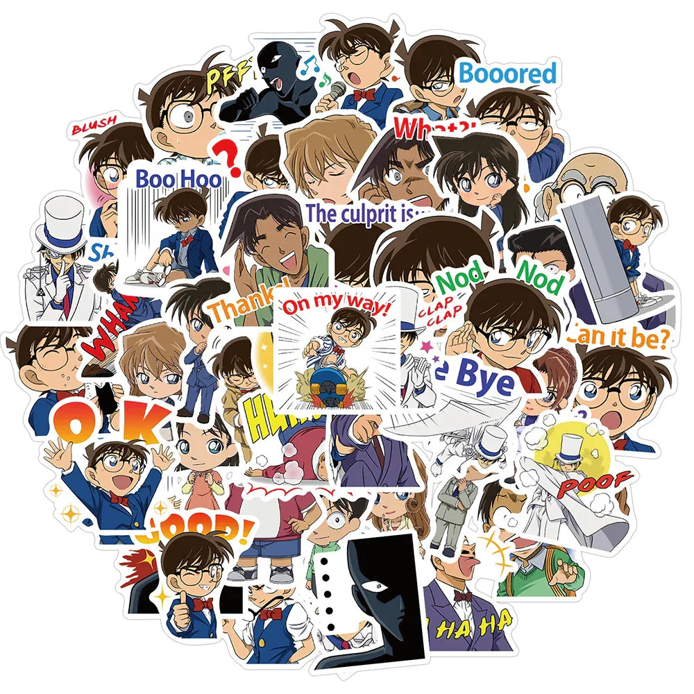 Detective Conan Anime Stickers Waterproof Laptop Skateboard Luggage Phone Toy 10/30/50pcs (Online Order Only)