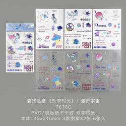 6 Sheets Enjoy Happy Time Series Stickers Scrapbooking Decorative Sticker Korean DIY Diary Album Stick Label Kawaii Stationery (ONLINE ORDER ONLY)