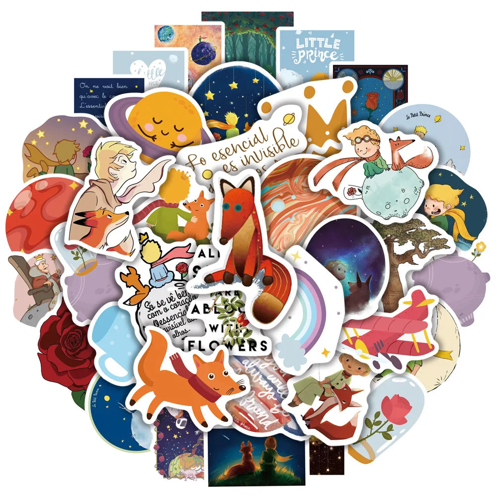 Le Petit Prince Cartoon Graffiti Stickers - Cute Aesthetic Decals for Car & Trolley Box (10/30/50pcs) (ONLINE ORDER ONLY)
