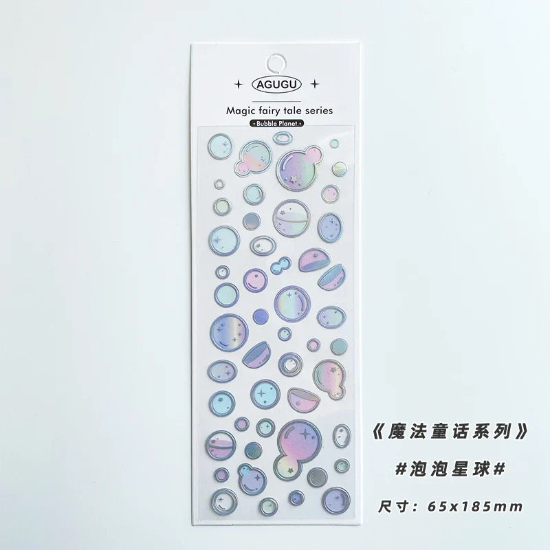 Cute Bubble Whale Bronzing Silver Sticker Aesthetics Decorative Scrapbooking Stickers School Supplies Diary Material Stickers (Online Order Only)