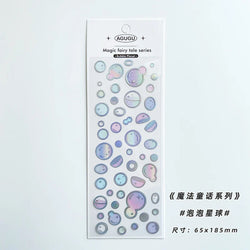 Cute Bubble Whale Bronzing Silver Sticker Aesthetics Decorative Scrapbooking Stickers School Supplies Diary Material Stickers (Online Order Only)
