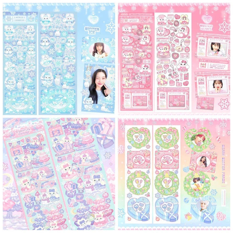 1pcs Kawaii Animals Laser Stickers Scrapbooking Decorative Cute Sticker Korean DIY Diary Album Stick Label School Stationery (Online Order Only)