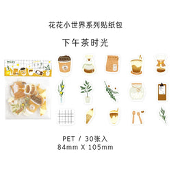 30Pcs/lot Flower Small World Series Stickers Scrapbooking Decorative Sticker DIY Diary Album Stick Label Kawaii Stationery (ONLINE ORDER ONLY)