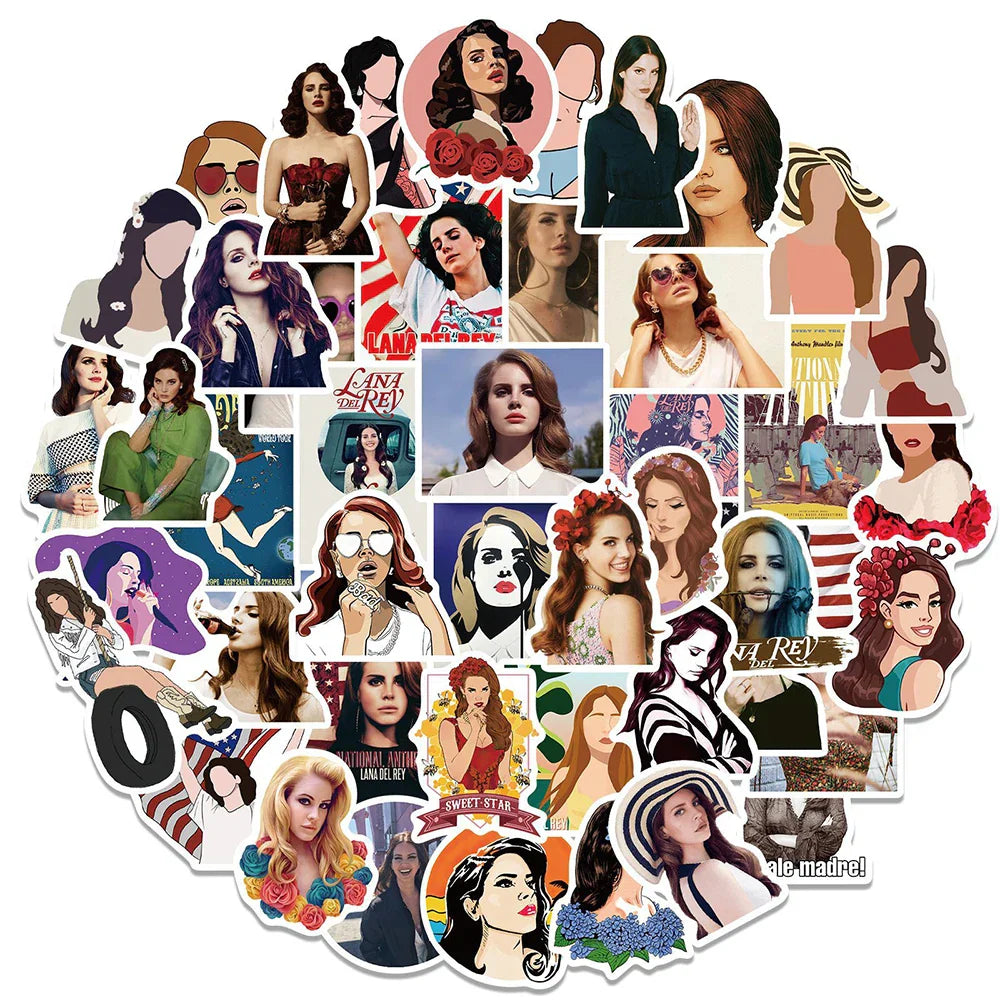 Lana Del Rey Graffiti Stickers Pack - Laptop, Guitar, Luggage, Skateboard, Car, Waterproof Decals (ONLINE ORDER ONLY)