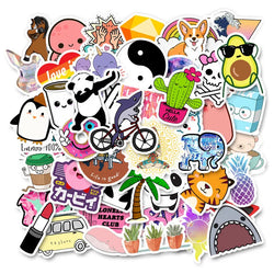 35/50/75PCS Cartoon Simple VSCO Girls Kawaii Stickers For Chidren Toy Waterproof Sticker to DIY Laptop Bicycle Helmet Car Decals (Online Order Only)