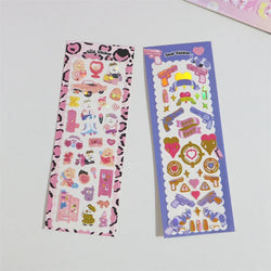 Cute ins Bear Rabbit Laser Sticker Scrapbooking Decorative Sticker Korean Hand Account DIY Diary Album Stick Label Stationery (Online Order Only)