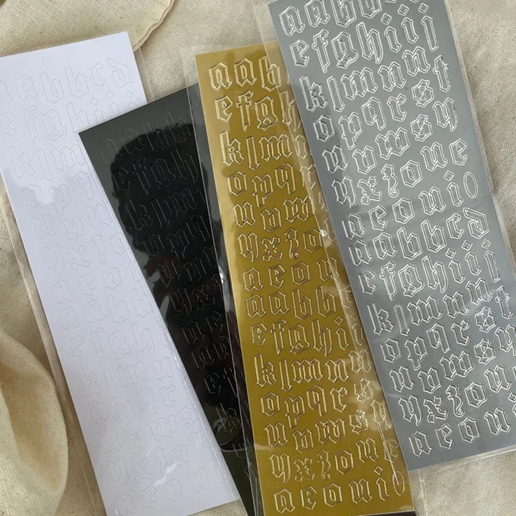 Stamping Gold Silver lrregular Letters Stickers Korea Ins Hand Account Photo Album DIY Deco Material Sticker Stationery (ONLINE ORDER ONLY)