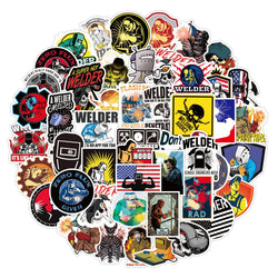 Welding Stickers Pack: Cartoon Graffiti Waterproof Decals for Luggage, Skateboard, Fridge, Car, Guitar, Phone (Online Order Only)