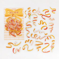 40Pcs/pack Heart Ribbon Series Stickers Hand Account Scrapbooking Decorative Sticker Korean DIY Material Stickers Stationery (ONLINE ORDER ONLY)