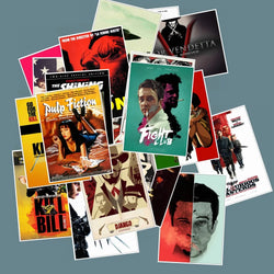 10/30/50PCS High Score Classic Movie Poster Sticker Packs - Leon, Reservoir Dogs, Fight Club and More (ONLINE ORDER ONLY)