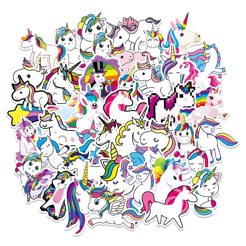 Unicorn Waterproof Stickers Pack - Skateboard, Laptop, Phone, Bike Decals (Online Order Only)