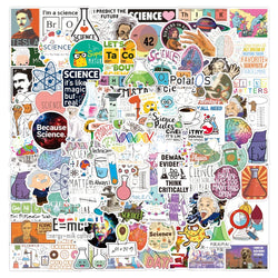 Science Chemistry Biology Lab Stickers for Laptop, Luggage, Guitar, Phone, Kids - 10/30/50/100PCS (Online Order Only)