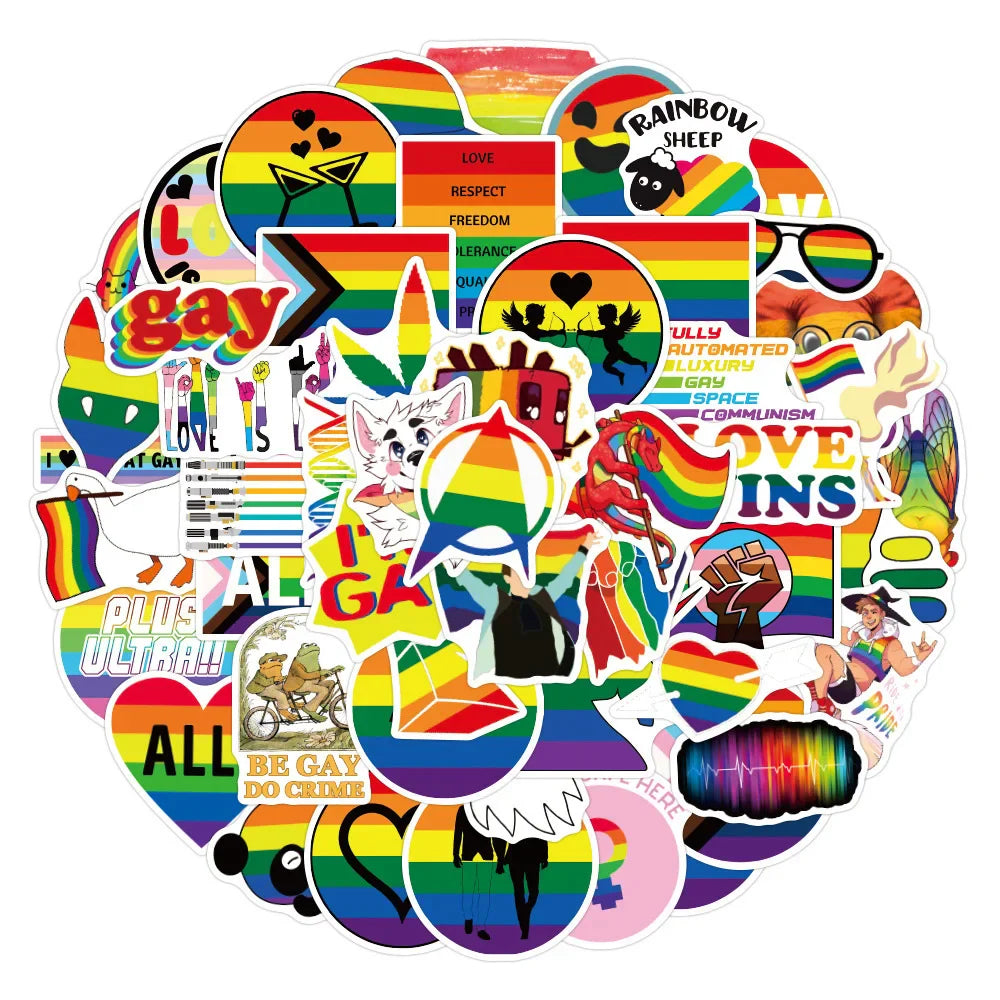 Rainbow Stickers Waterproof Motorcycle Notebook Luggage Graffiti DIY (Online Order Only)